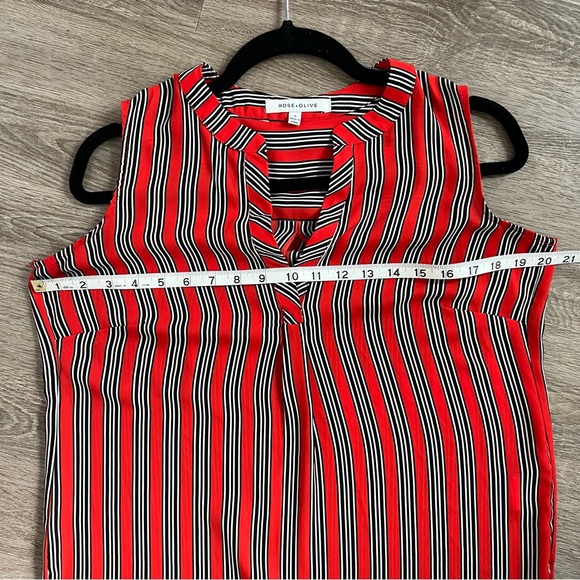 Rose + Olive Sleeveless Burnt Orange Stripe Tunic - Picture 6 of 8